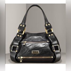 Jimmy Choo Mahala Tote Shoulder Bag in Black Leather